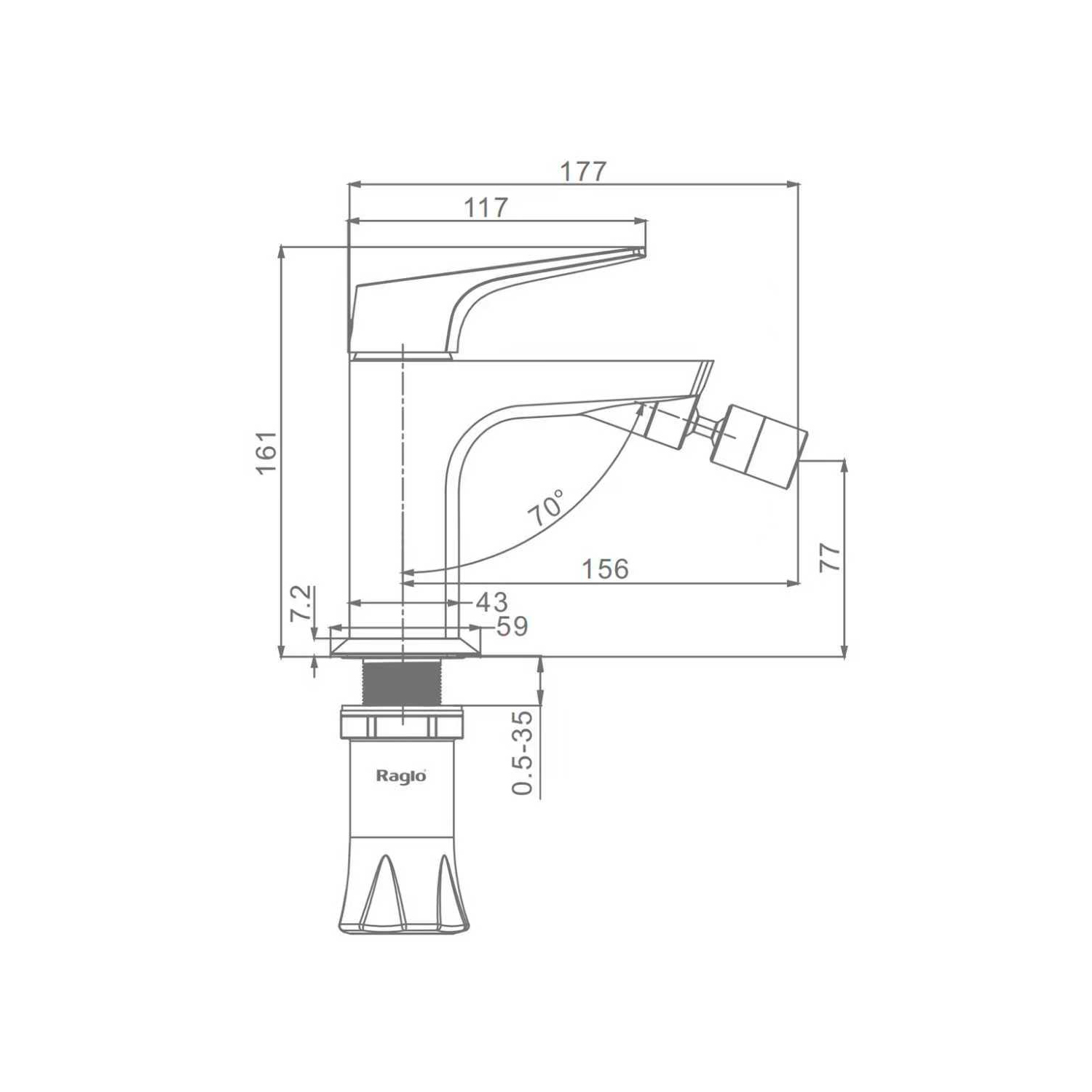 Смеситель Raglo для биде , хром R07.50