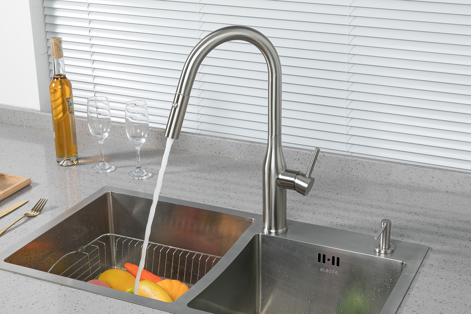 Смеситель для кухни с фильтром сатин GAPPO G4398-45