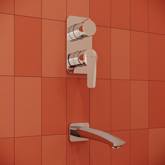 Душевая система скрытого монтажа с тропическим душем, ручным душем и изливом, Ray, IDDIS, RAYSB03i68