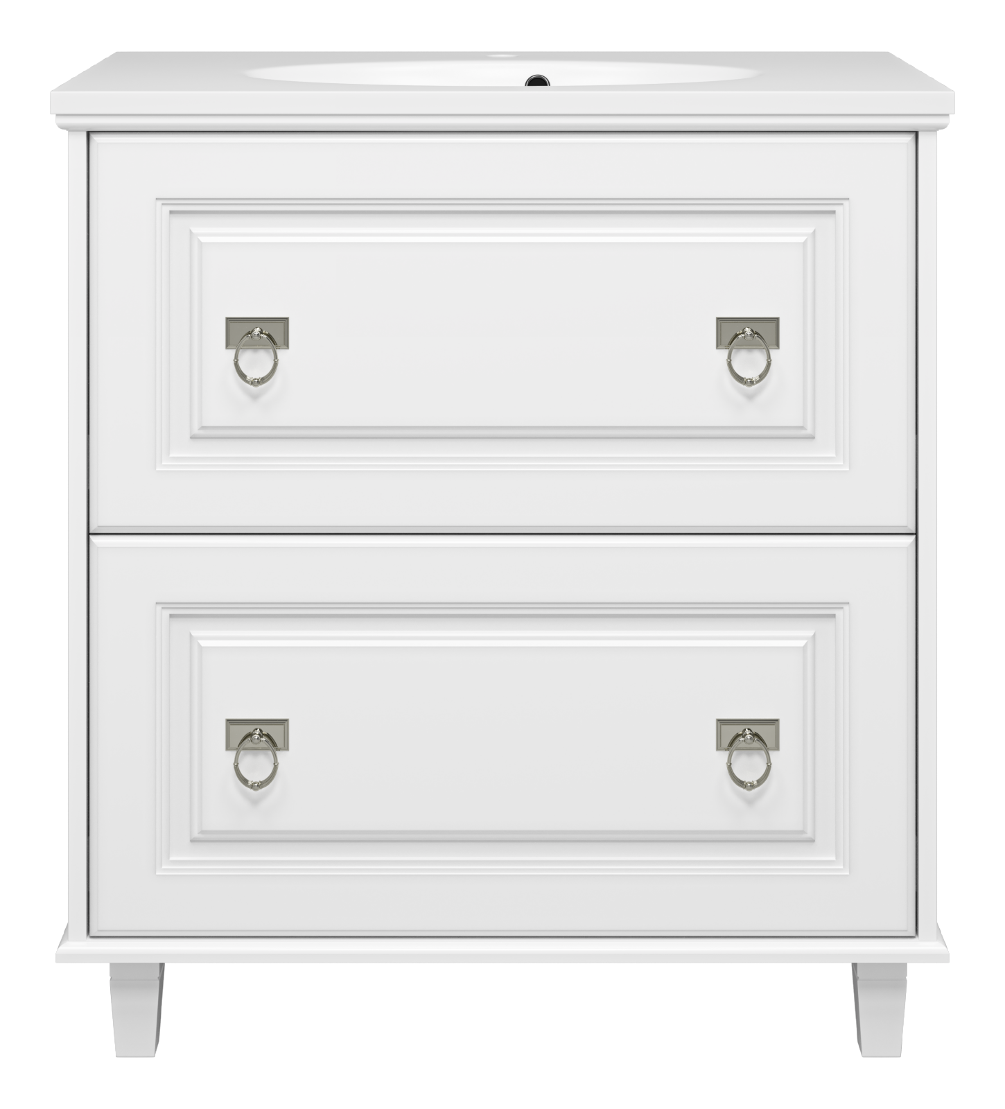 Версаль - 80 Тумба с 2 ящ. белая матовая + раковина