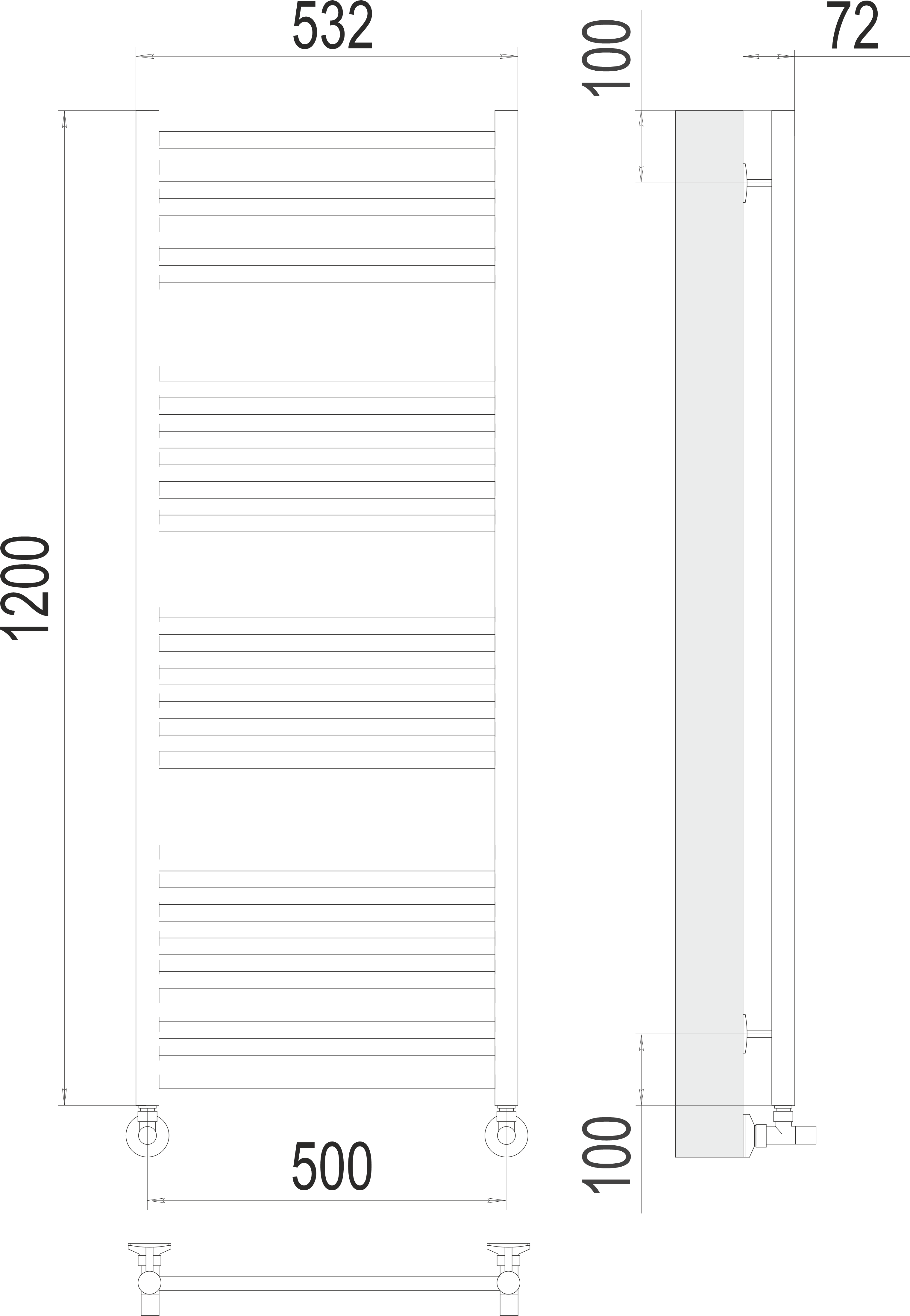 Полотенцесушитель Аврора П22 500х1200