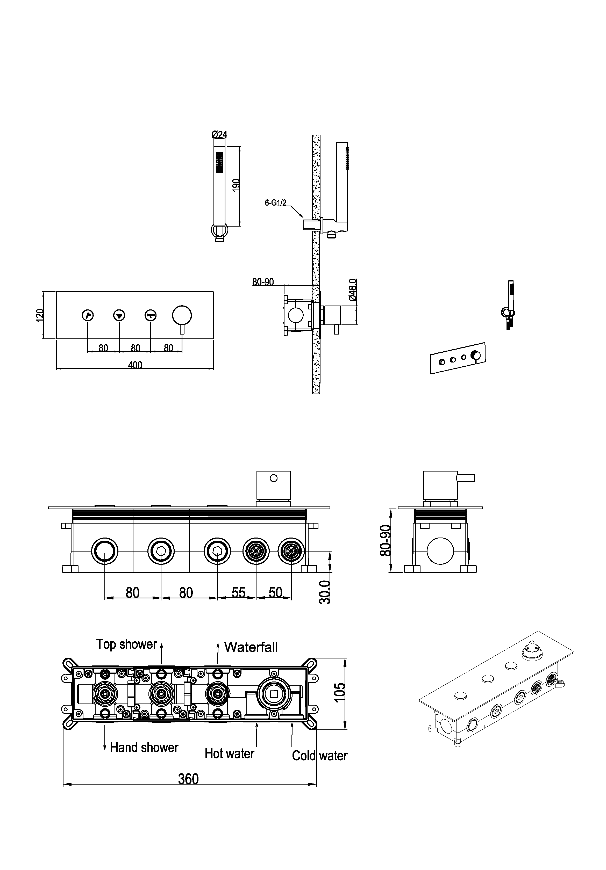Смеситель FUSION с ручным душем Matt White