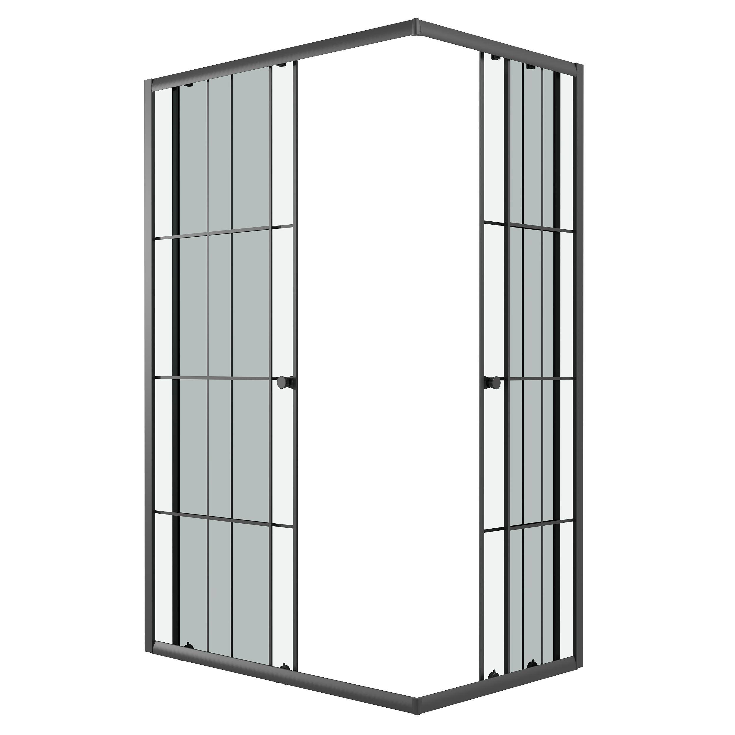 Душевое ограждение Niagara Eco (100х80х190) прямоугольник,раздвижное,черный,стекло клетка,1 место NG-1018-14QKL 