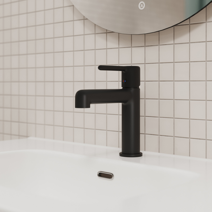 Cмеситель для умывальника, черный матовый, Aiger, IDDIS, AIGBL00i01