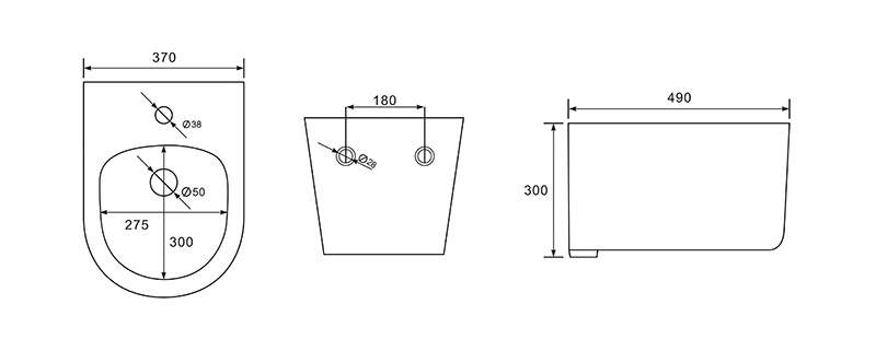 Биде подвесное AQUATEK МИЯ 490*370*300, AQ1004-00
