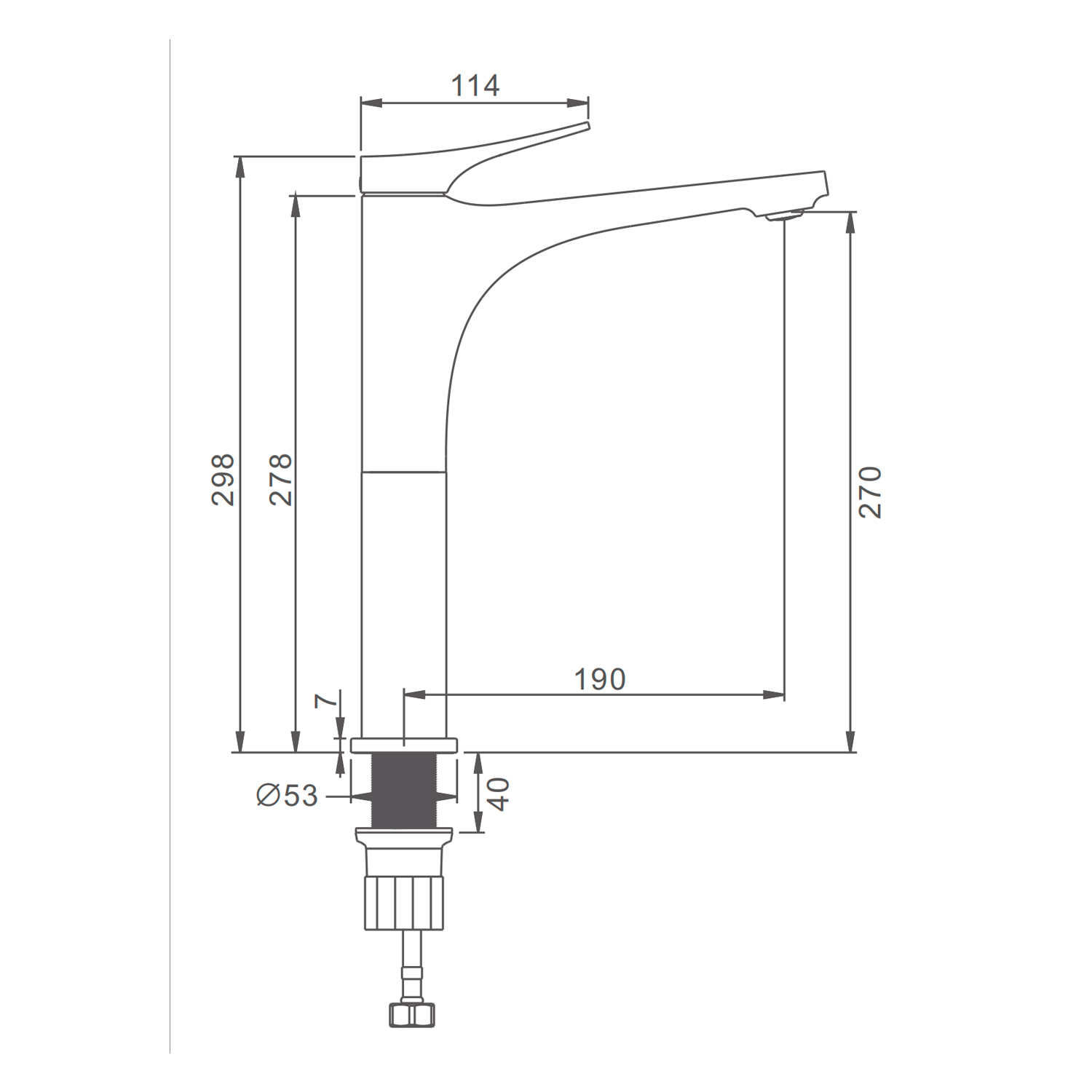 Смеситель Splenka S54.15.08 для раковины высокий монолитный, белый