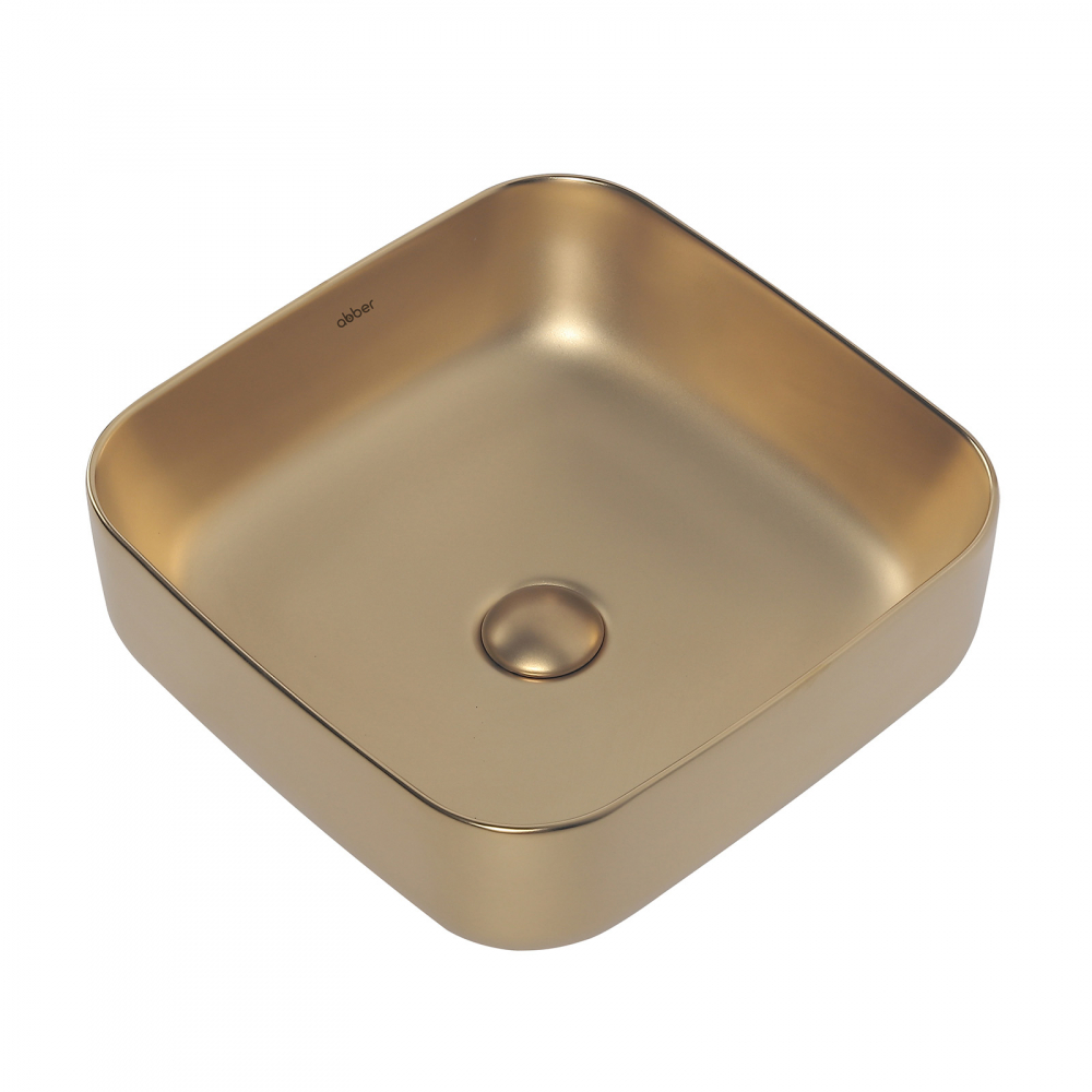 Раковина накладная ABBER Rechteck AC2211MMG золото матовое в магазинах СантехГид