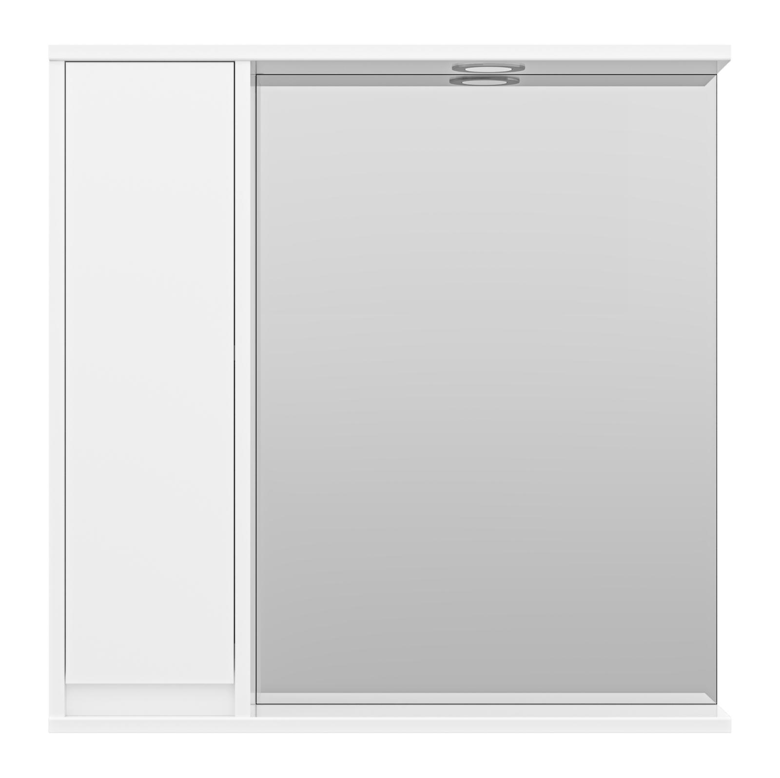 Зеркало с 1 шкафчиком Алиса - 75 белое левое