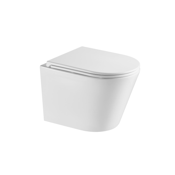 Унитаз подвесной Grossman (515х355х365) безободковый,белый матовый с тонкой крышкой GR-4478MSQ