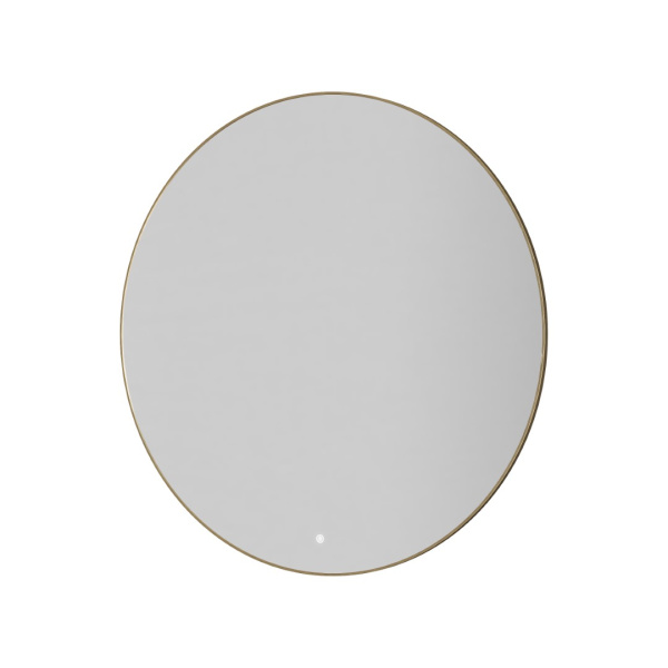 Зеркало круглое , мет. рама, подсв., сенсор, антизапотевание, D100cm, MATT GOLD 