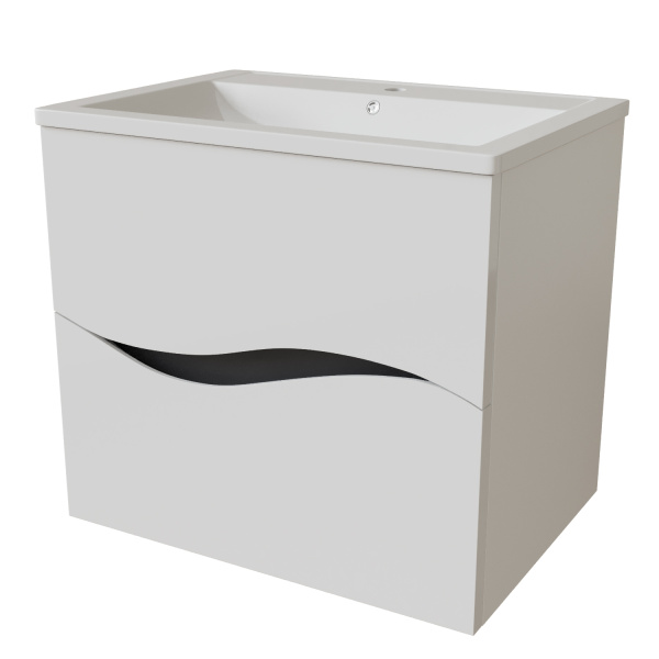 Тумба д/ванной "Лайф-60" подвесная  под раковину Марго-60 (MIXLINE) (ПВХ)