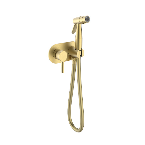 Смеситель Raglo с гигиеническим душем встраиваемый , сатин золотой R20.52.03