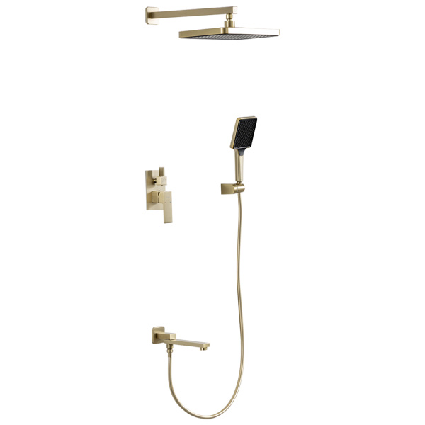 Встраиваемый смеситель для ванны с 3-функциями сатин золотой FRAP