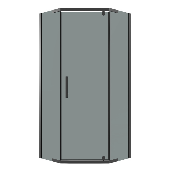 Душевое ограждение Niagara Eco (100х100х190) трапеция,распашное,черный,стекло тонированное,1 место NG-1010-14DT 