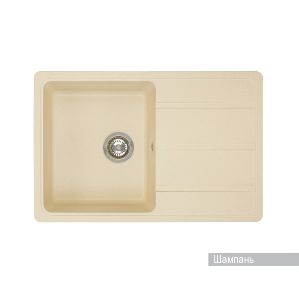 Мойка для кухни AQUATON Аманда прямоугольная с крылом шампань 1A712832AD290