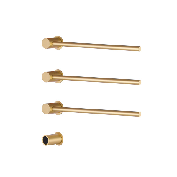 Встраиваемый полотенцесушитель электрический круглый сатин золотой