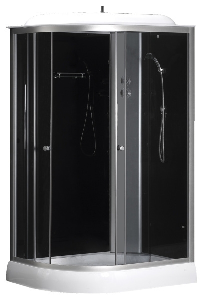 Душевая кабина LORANTO 120х80х215 с низким поддоном 13 см, черное закаленное стекло 4 мм, профиль хром () CS-66121R G 120