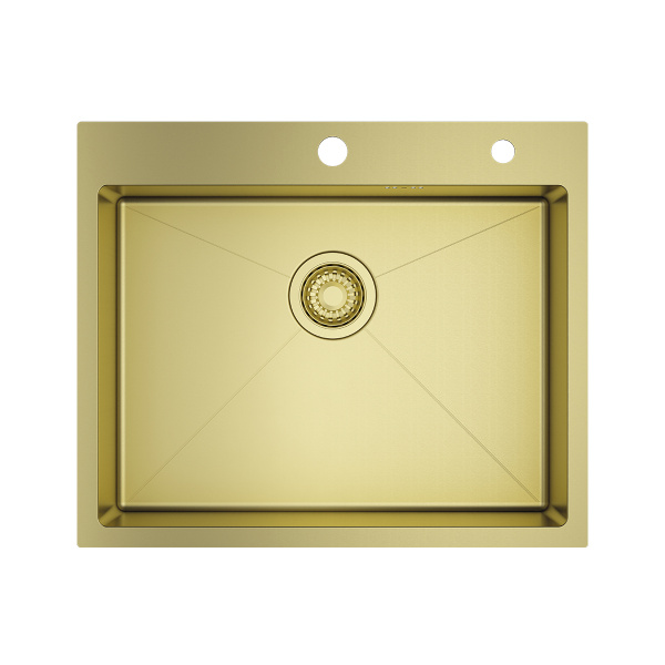 Кухонная мойка Raglo R701.6050.03 из нержавеющей стали в базу от 60см, сатин золотой