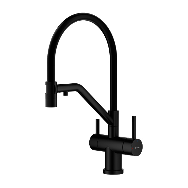 Смеситель Splenka S70.62.06 для кухни с подключением к фильтру съёмный гибкий излив с магнитным фиксатором, черный
