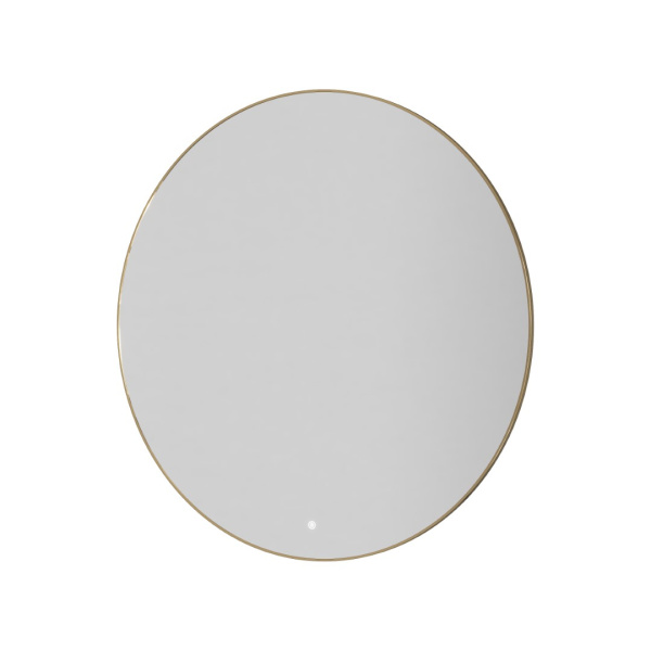 Зеркало круглое , мет. рама, подсв., сенсор, антизапотевание, D100cm, GOLD 