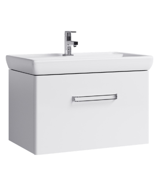 Подвесная тумба в белом глянцевом цвете с одним ящиком