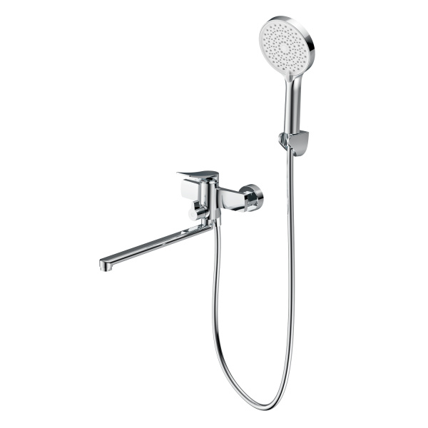 Смеситель Splenka S54.22 для ванны и душа универсальный поворотный излив 35 см, хром