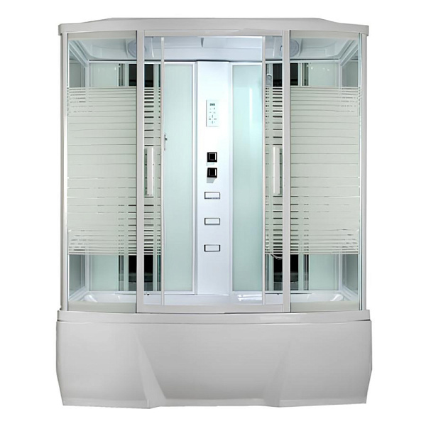 Душевая кабина Loranto с тропическим душем  CS 77-4  150x85x215 см белая дверь раздвижная