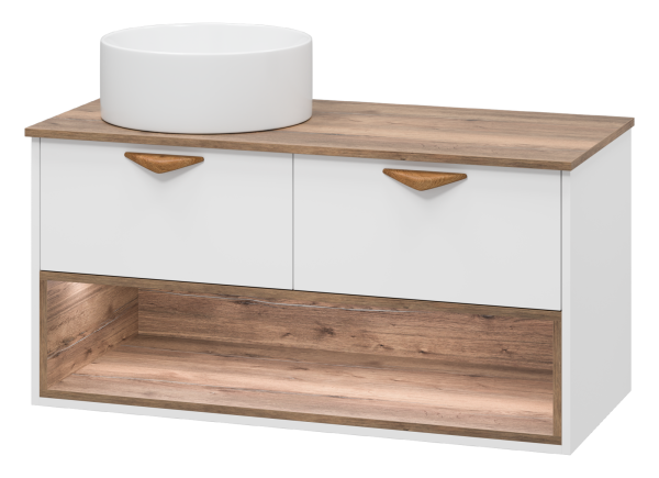 Тумба под раковину Brevita Bergen 105 с подсветкой подвесная (белая)