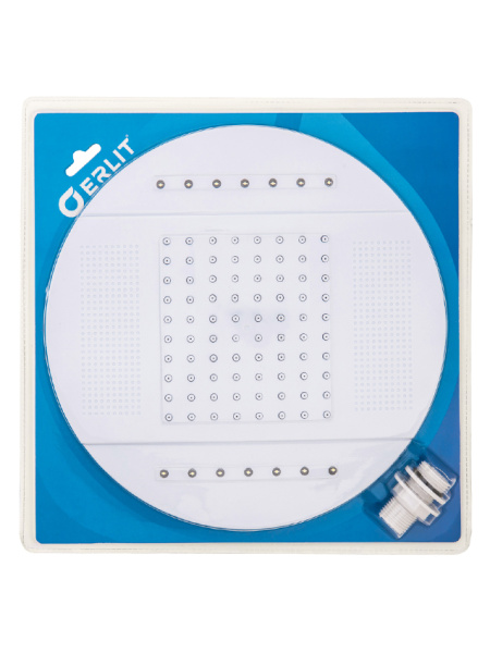 Душ верхний 250 мм с подсветкой белый, в блистере ERLIT