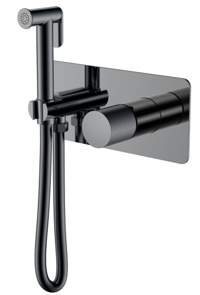 Смеситель гигиенический STICK Shine Gun Metal c ручкой TOUCH