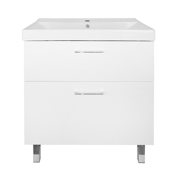 Комплект Тумба Azario Ника 70 Н 700х475х860 напольная, с раковиной Tempo 70, белый глянцевый () CS00094407