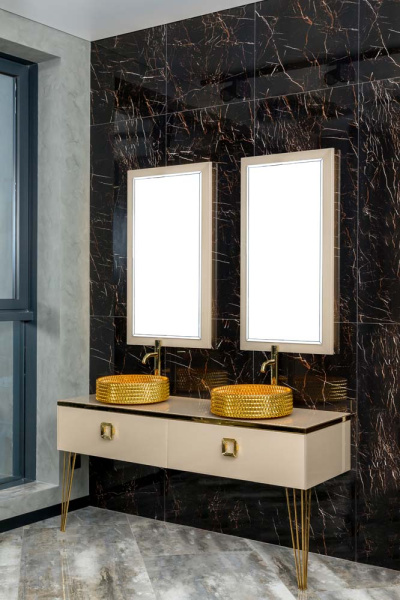 Столешница прямое стекло 140cм Cветло-Золотой