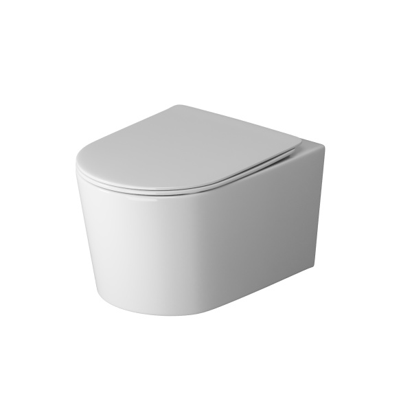 Унитаз подвесной Grossman (520х360х365) безободковый,смыв торнадо,белый с тонкой крышкой,м GR-4499SQ