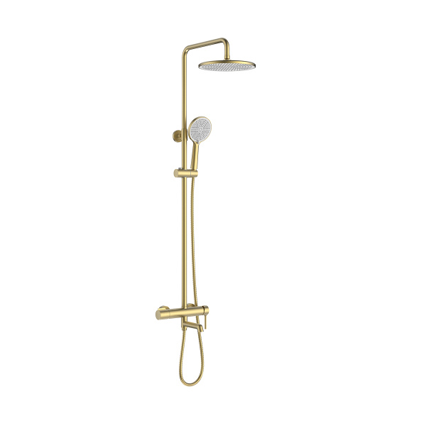 Душевая система Raglo для ванны и душа излив поворотный 15 см, сатин золотой R20.24.03