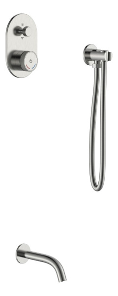 Смеситель встроенный + излив + держатель лейки + шланг TECH Nikel Brush