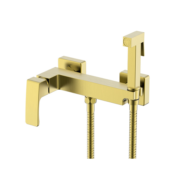 Смеситель Raglo с гигиеническим душем настенный , сатин золотой R01.51.03