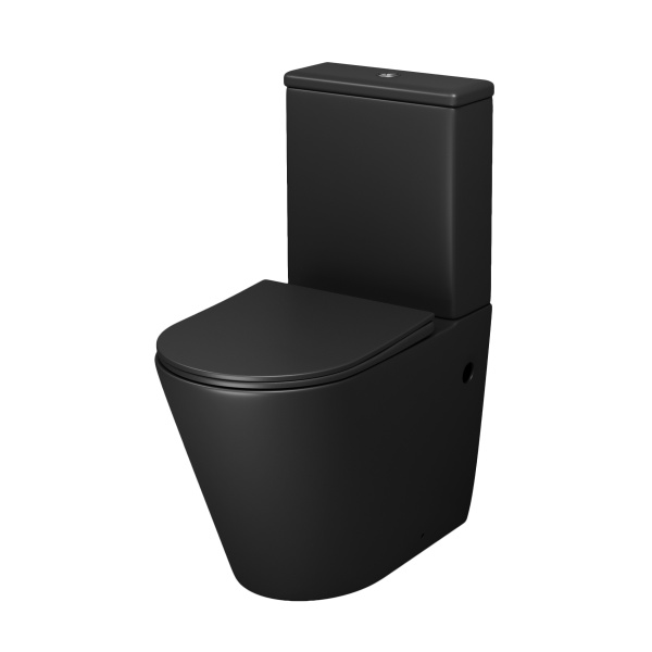 Унитаз напольный Grossman Color (620х365х810) безободковый,черный матовый с тонкой крышко GR-4480BMS