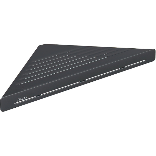 Металлическая полка Ravak Slim C угловая, черный (X07P650)