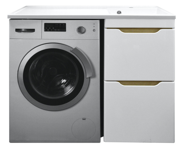 Комплект тумба с раковиной AZARIO Magenta 120 правая под стиральную машину (56) белая () CS00079141