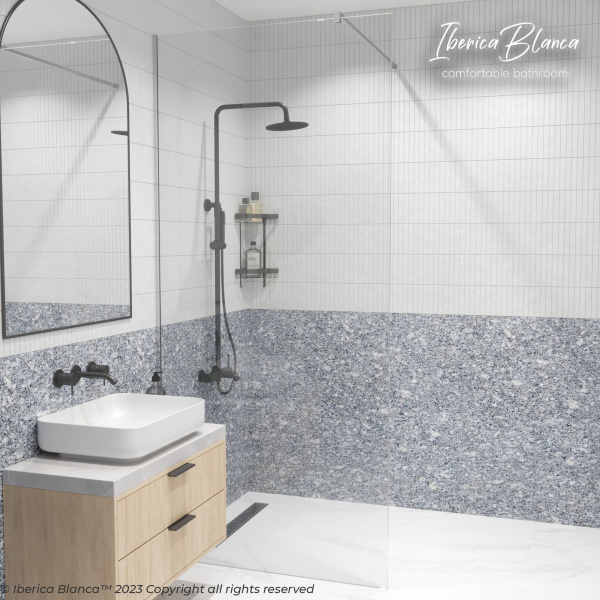 Душевая перегородка IBERICA BLANCA Mod.602 Walk In прозрачное стекло/хром 120х200см () IB602.SC.200.120 