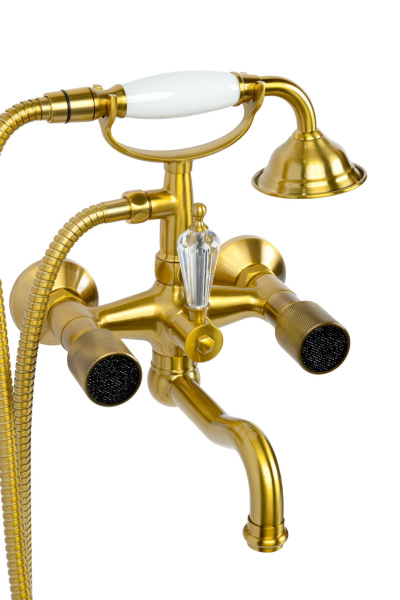 Смеситель для ванны(душ.ком) ROYAL CRYSTAL black, бронза, переключатель SW