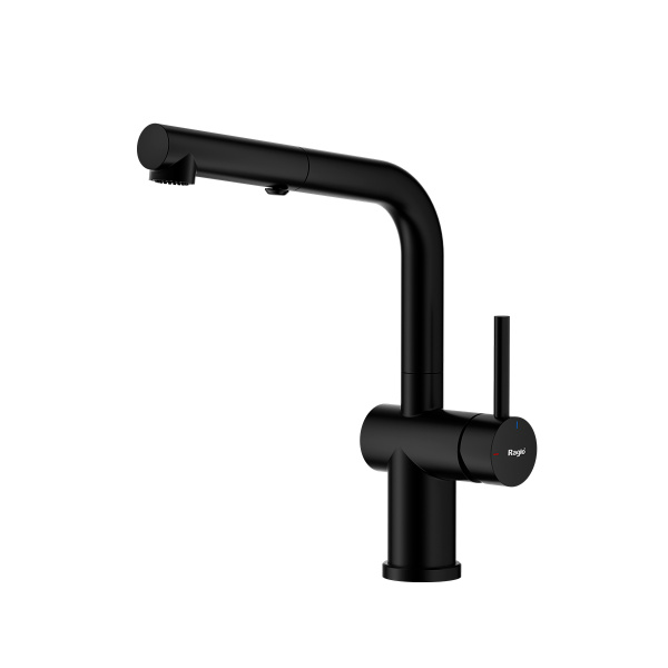 Смеситель Raglo для кухни  с выдвижным изливом, черный R86.49.06