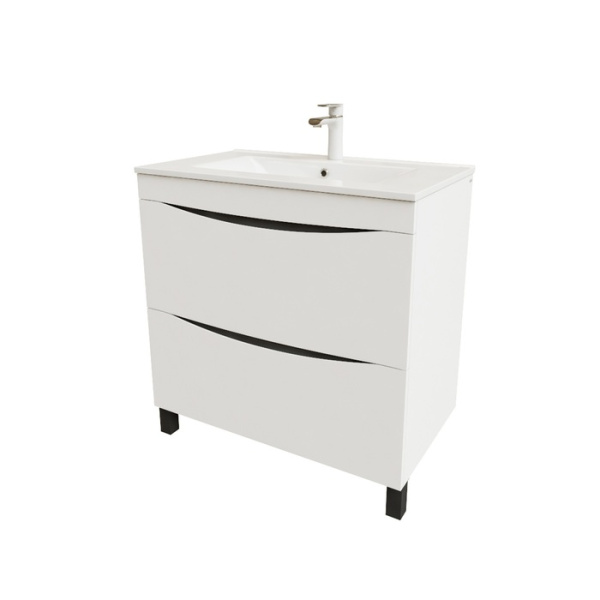 Тумба с умывальником, напольная, 80 см, белая, Cloud, IDDIS, CLO80WFi95K