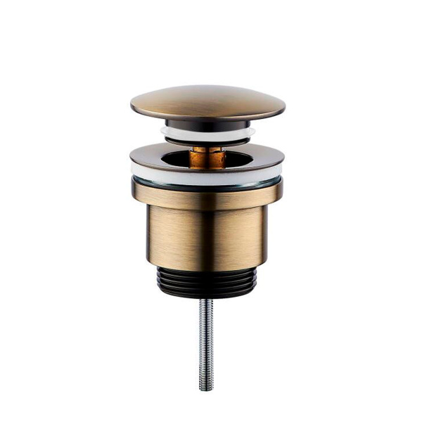 Донный клапан для раковины Raglo без перелива (клик-клак), латунь, бронза R600.01.04 в магазинах СантехГид