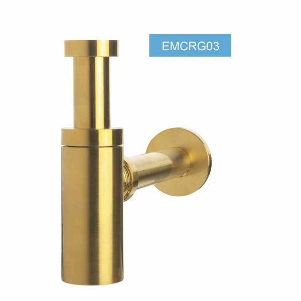 Сифон для умывальника 5/4 "круглая труба, латунь, матовое золото в магазинах СантехГид