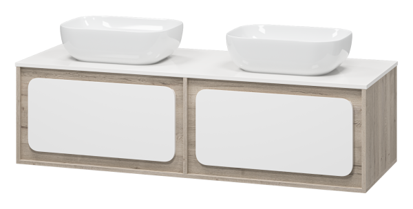 Тумба под раковину Misty Дубль 150 подвесная