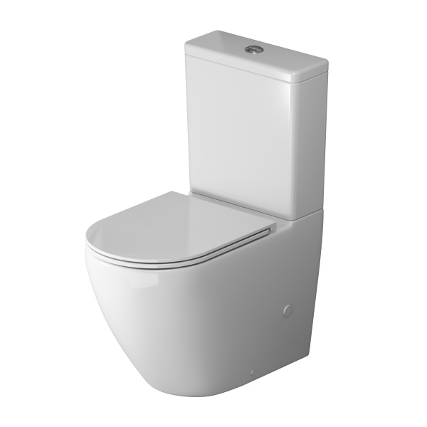 Унитаз напольный Grossman (660х390х855) безободковый,белый с тонкой крышкой,микролифт,смыв GR-4407SQ