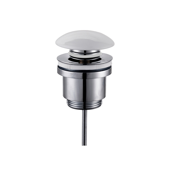 Донный клапан для раковины Raglo без перелива (клик-клак), латунь с керамической крышкой, белый R600.01.38 в магазинах СантехГид