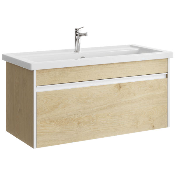 Подвесная тумба 100 см с одним ящиком в цвете дуб давос,