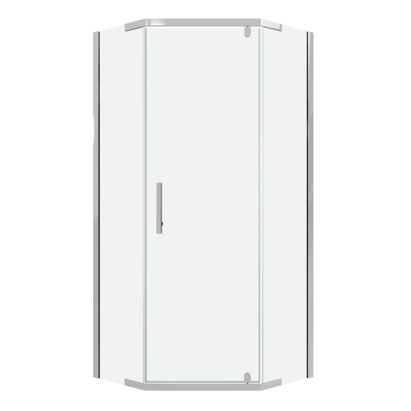 Душевое ограждение Niagara Eco (100х100х190) трапеция,распашное,хром,стекло прозрачное,1 место NG-1010-14D 